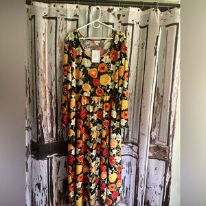 NWT LulaRoe Ryane multi color floral print 3xl maxi dress